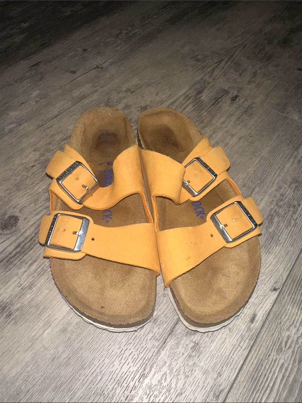 Birkenstock Mustard Two-Buckle Sandals